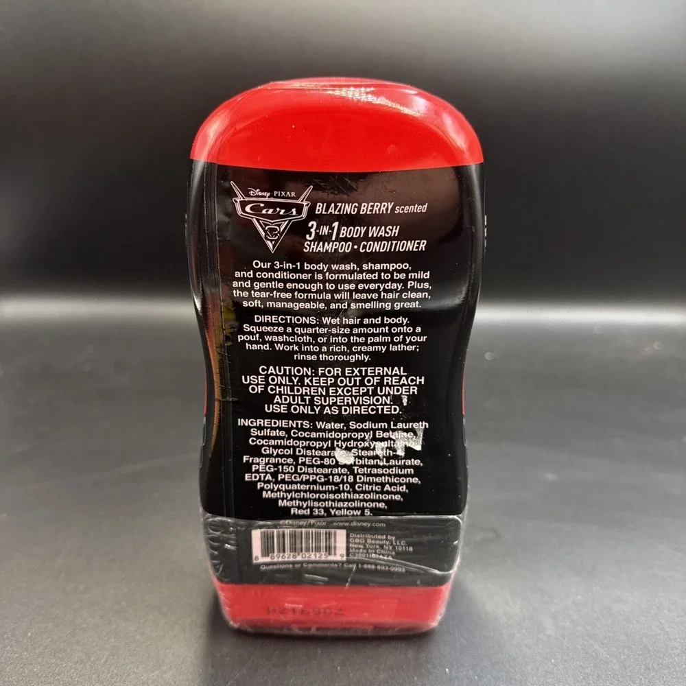 Disney Pixar Cars 3 Lightning McQueen 3-in-1 Body Wash Shampoo Conditioner Bath